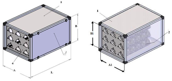 Схематический вид угольного кассетного модуля типа УКМ-Ц
